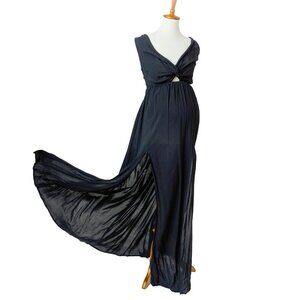 ASOS Maternity Black Halter Maxi Dress - Size 12   NWT